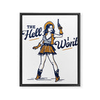The Hell I Won't: Retro Cowgirl V.2 Framed Canvas Print Gallery Image 6