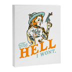 The Hell I Won't: Tattoo Redhead With A Revolver Canvas Print Gallery Image 6