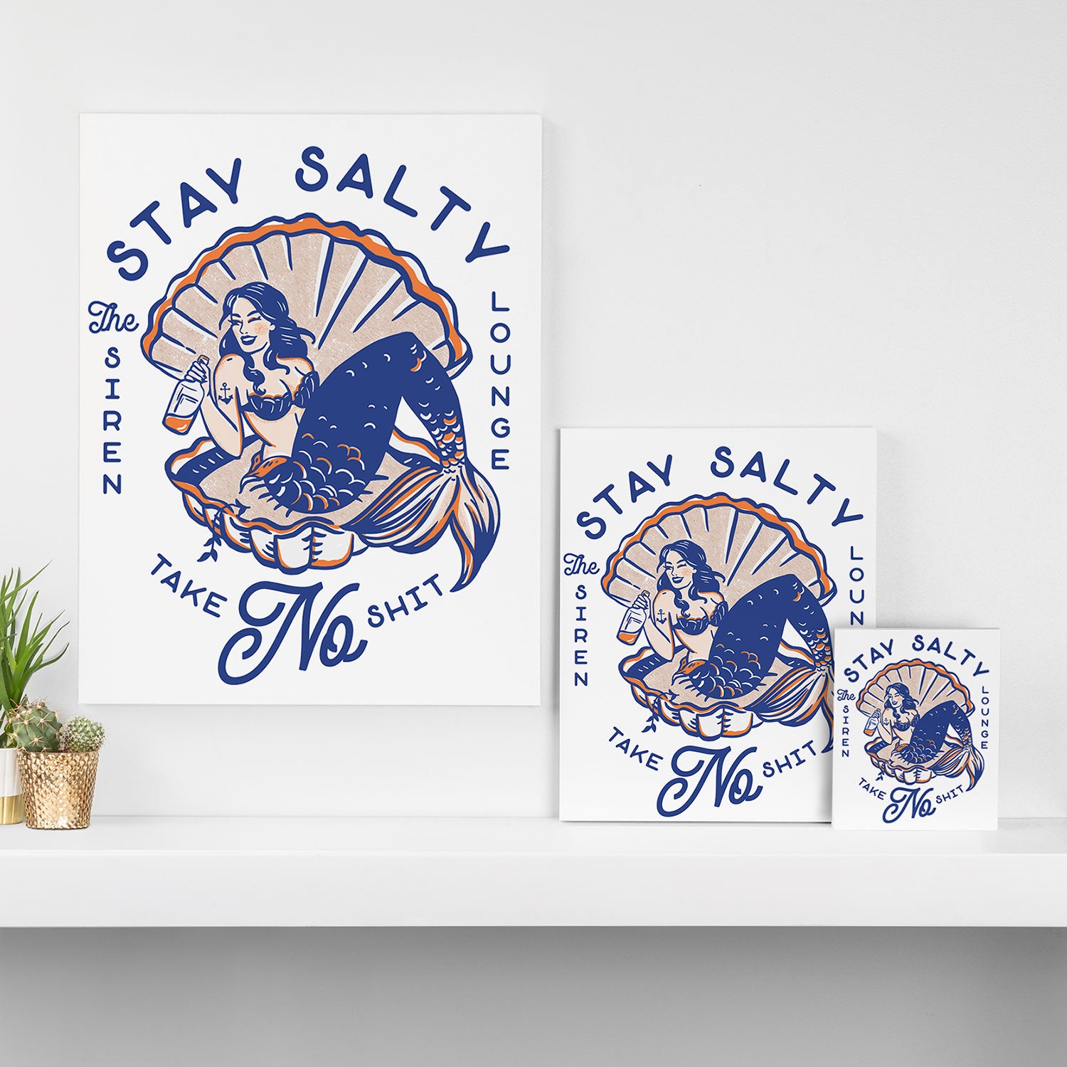 The Siren Lounge: Stay Salty & Take No Shit Canvas Print Gallery Image 3