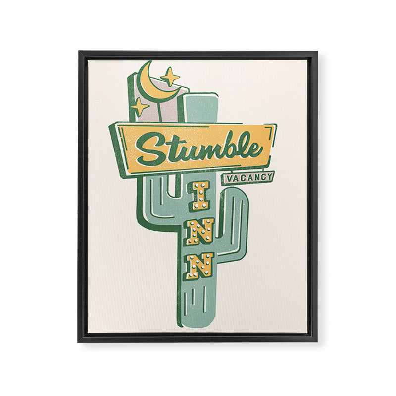 The Stumble Inn Vintage Highway Sign Framed Canvas Print Gallery Image 6