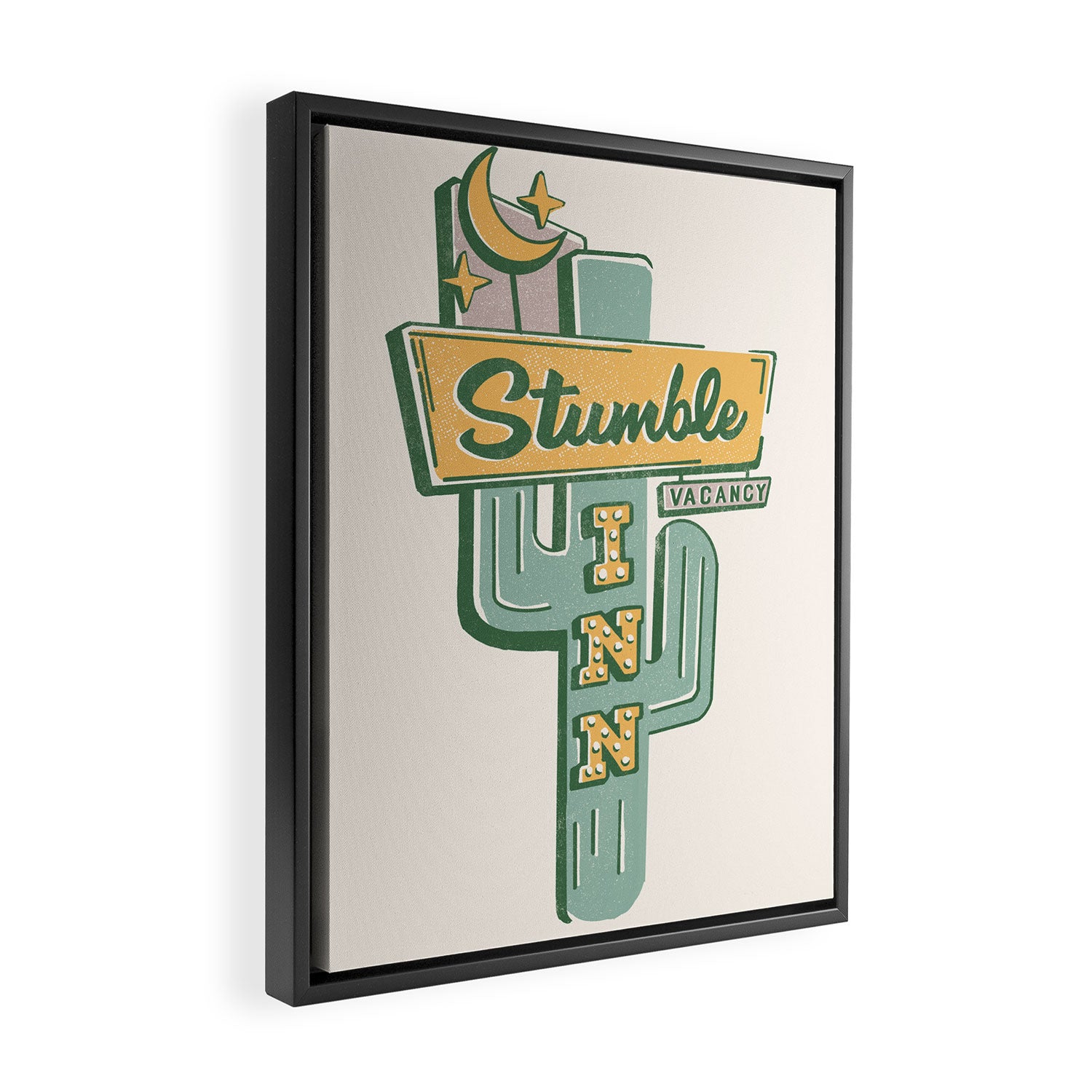 The Stumble Inn Vintage Highway Sign Framed Canvas Print Gallery Image 2