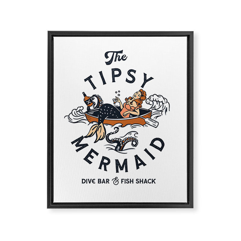 The Tipsy Mermaid Dive Bar & Fish Shack Framed Canvas Print Gallery Image 8