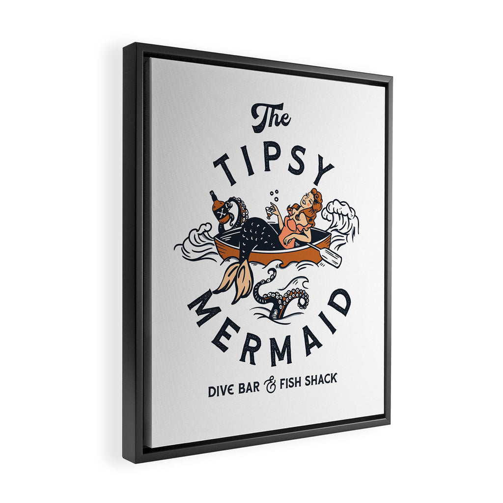 The Tipsy Mermaid Dive Bar & Fish Shack Framed Canvas Print Gallery Image 2