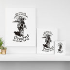 Through Storms & Shadows, Cowgirls Sine On. Retro Western Art Design. Canvas Print Gallery Image 3