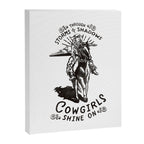 Through Storms & Shadows, Cowgirls Sine On. Retro Western Art Design. Canvas Print Gallery Image 8