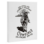 Through Storms & Shadows, Cowgirls Sine On. Retro Western Art Design. Canvas Print Gallery Image 3