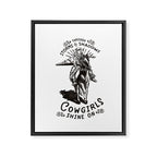 Through Storms & Shadows, Cowgirls Sine On. Retro Western Art Design. Framed Canvas Print Gallery Image 8