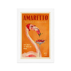 Vintage Art Deco Amaretto Poster. Cherry Flamingo Bar & Kitchen Art Art Print Gallery Image 1