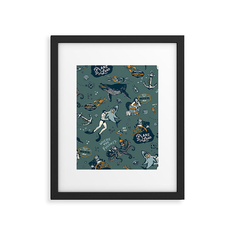 Vintage Ocean Pattern Framed Art Print Gallery Image 6