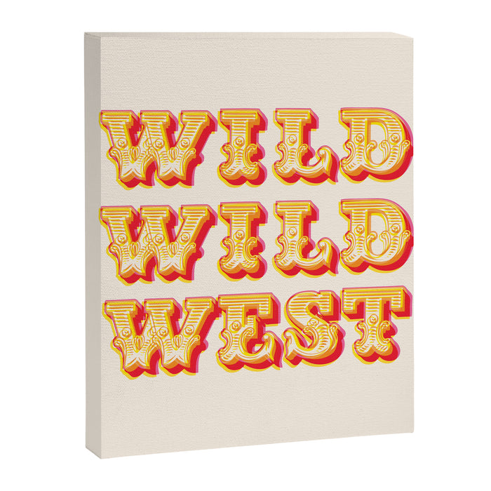 Wild Wild West Typography. Western Cowboy Art Canvas Print Gallery Image 1