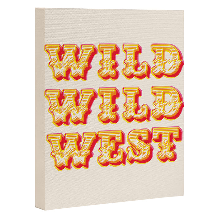 Wild Wild West Typography. Western Cowboy Art Canvas Print Gallery Image 1