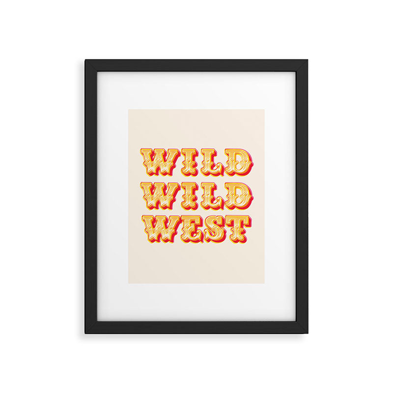 Wild Wild West Typography. Western Cowboy Art Framed Art Print Gallery Image 5