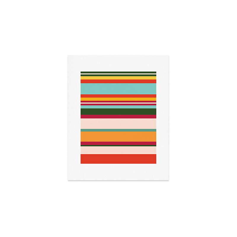 Vintage Striped Beach Pattern Art Print Gallery Image 1