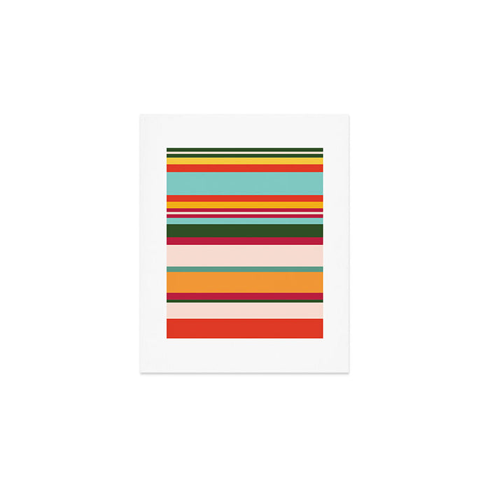 Vintage Striped Beach Pattern Art Print Gallery Image 1