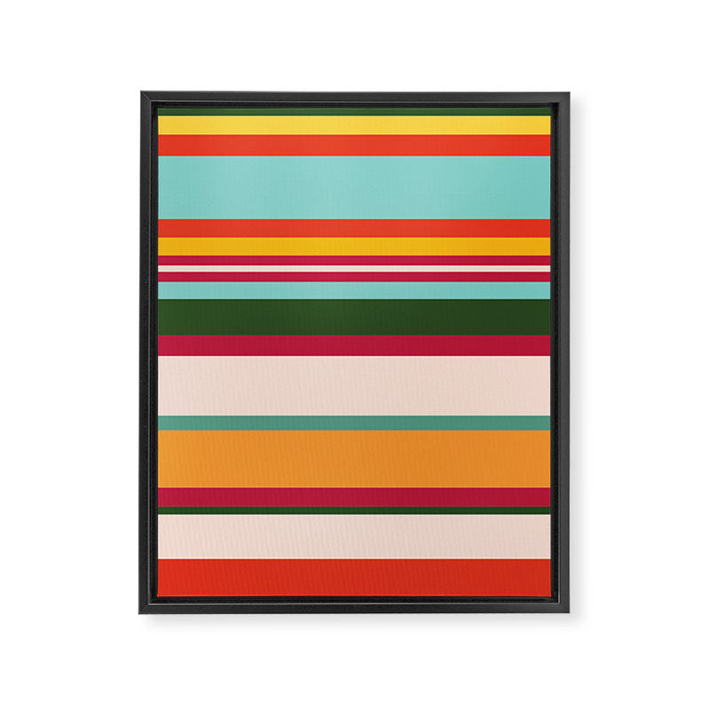 Vintage Striped Beach Pattern Framed Canvas Print Gallery Image 6