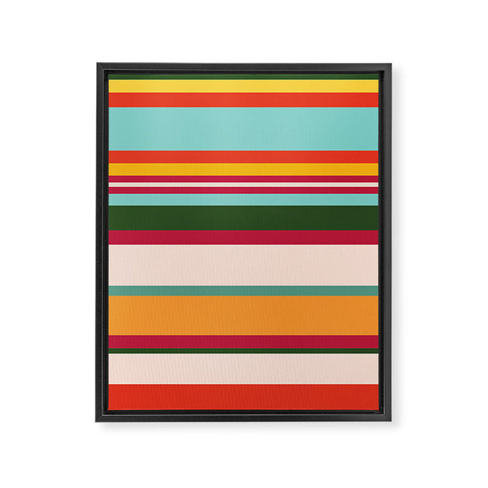 Vintage Striped Beach Pattern Framed Canvas Print Gallery Image 1