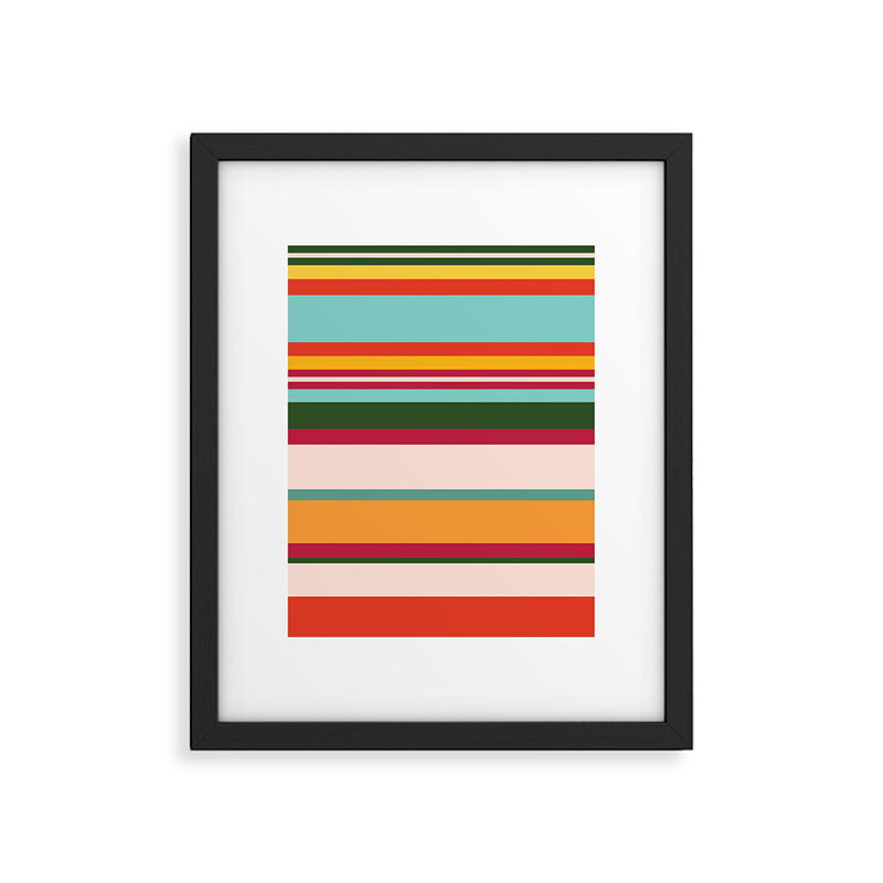 Vintage Striped Beach Pattern Framed Art Print Gallery Image 5