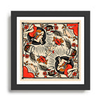 Whiskey & Lyrics Pattern Featuring A Pinup Girl Playing Guitar, Red Version Framed Art Print Gallery Image 1