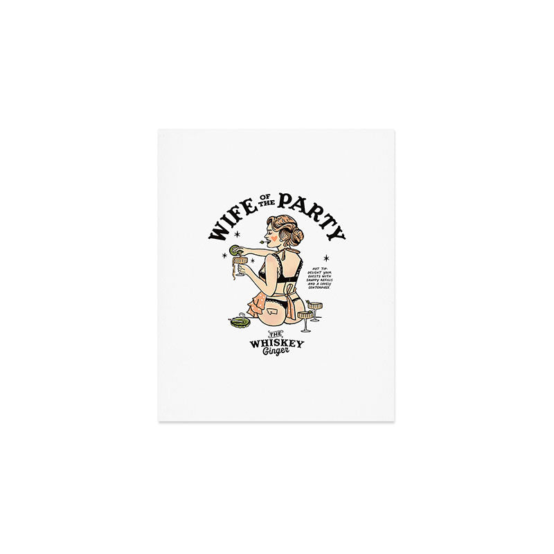 Wife Of The Party: Sexy Woman In Lingerie Making Cocktails Art Print Gallery Image 1