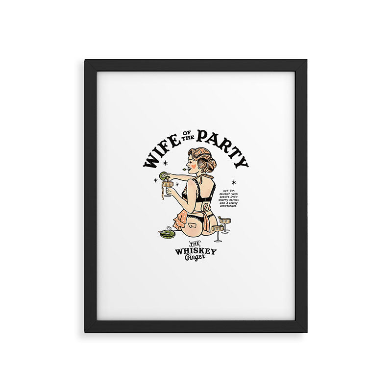 Wife Of The Party: Sexy Woman In Lingerie Making Cocktails Framed Art Print Gallery Image 5