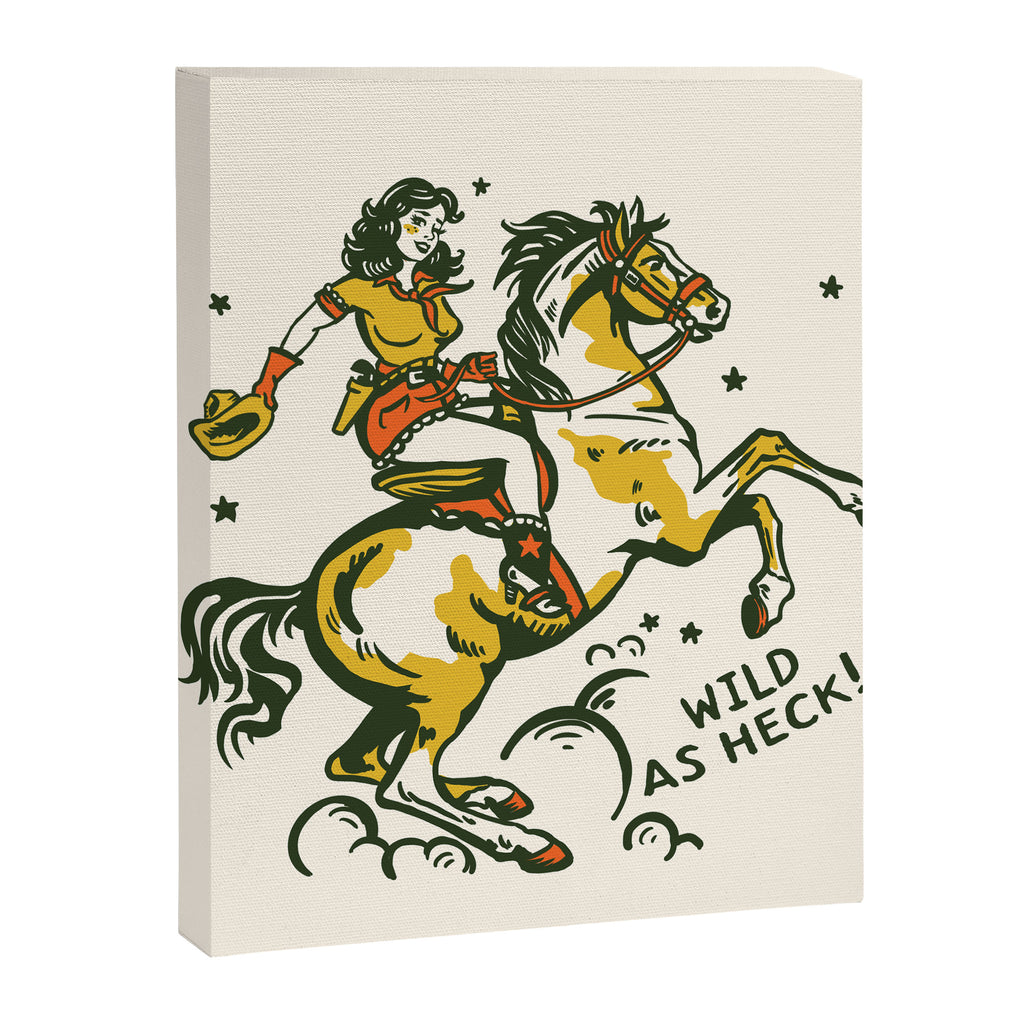 "Wild As Heck" A Cowgirl & Her Horse Canvas Print Gallery Image 8