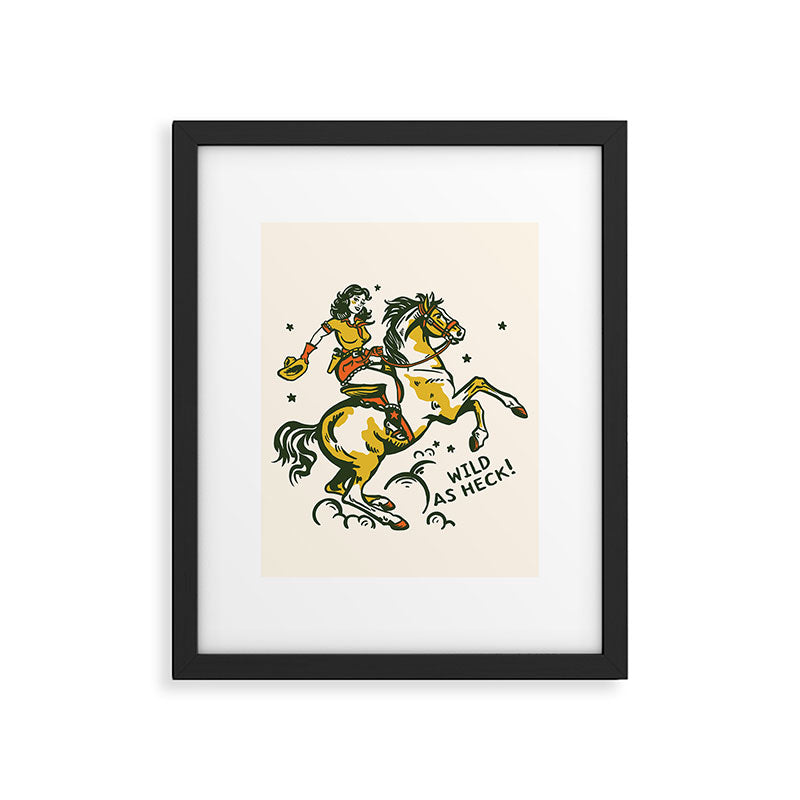 "Wild As Heck" A Cowgirl & Her Horse Framed Art Print Gallery Image 6