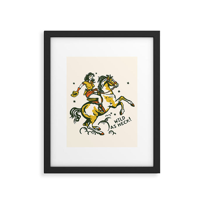 "Wild As Heck" A Cowgirl & Her Horse Framed Art Print Gallery Image 1
