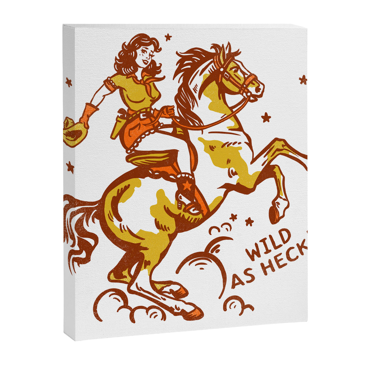 Funny Cowgirl On A Horse Canvas Print Gallery Image 8