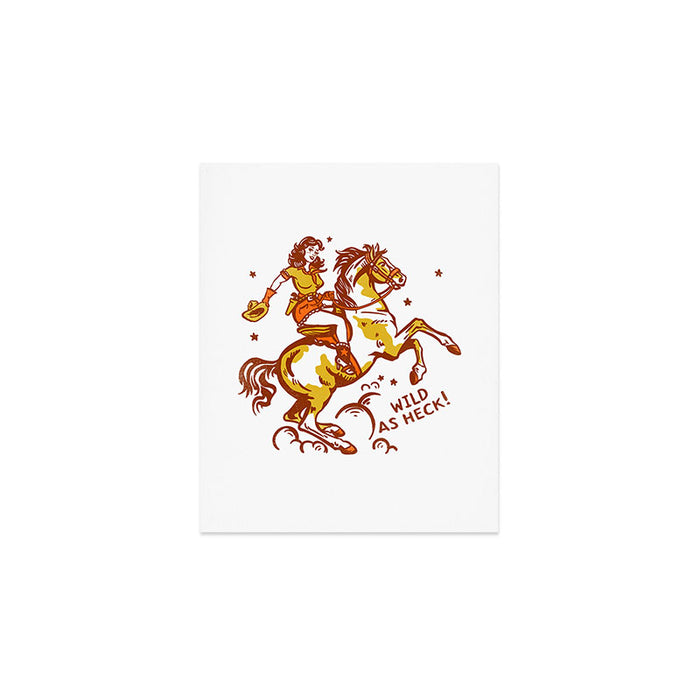 Funny Cowgirl On A Horse Art Print Gallery Image 1