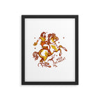 Funny Cowgirl On A Horse Framed Art Print Gallery Image 4