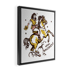 "Woah Whiskey" Western Pin Up Cowgirl & Her Horse Framed Canvas Print Gallery Image 2