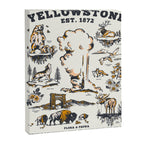 Yellowstone National Park Flora & Fauna Vintage Travel Poster Canvas Print Gallery Image 6