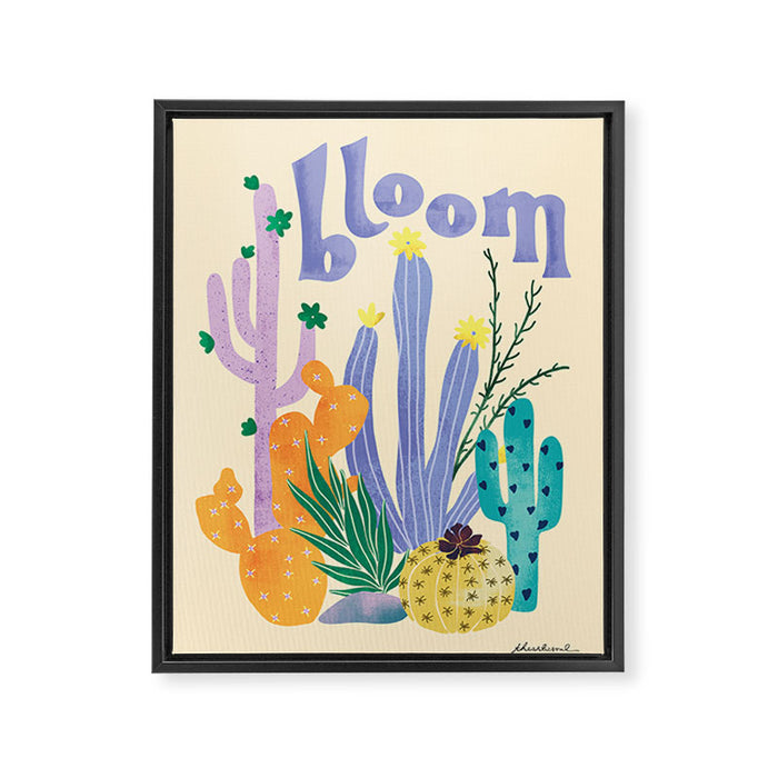 Cactus Blooms Framed Canvas Print Gallery Image 1