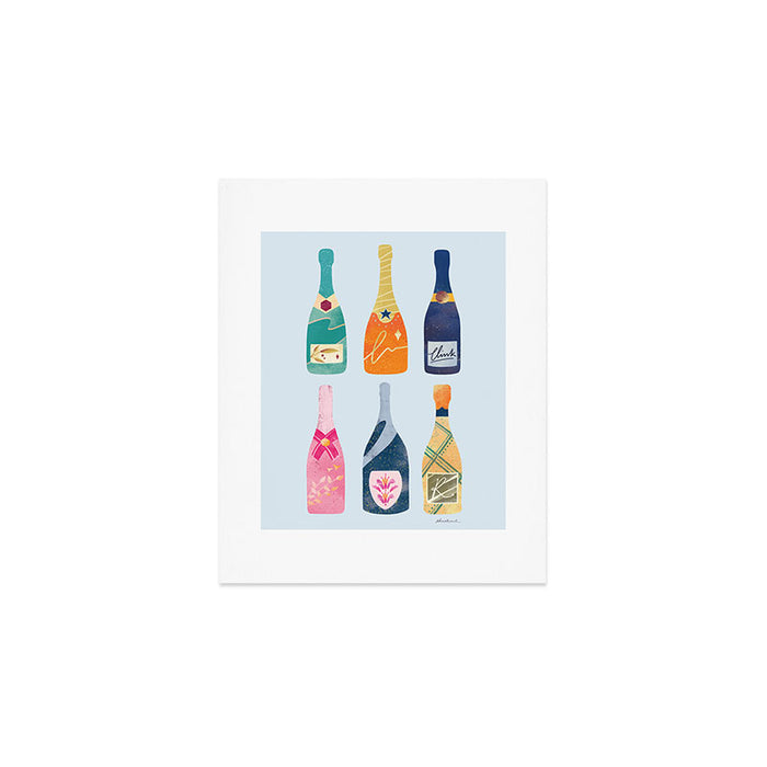 Champagne Bottles - Blue Ver. Art Print Gallery Image 1