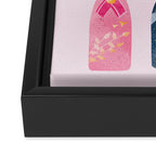 Champagne Bottles - Pink Ver. Framed Canvas Print Gallery Image 3