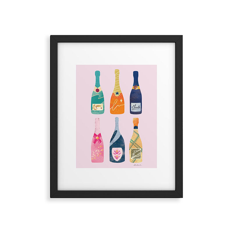 Champagne Bottles - Pink Ver. Framed Art Print Gallery Image 5