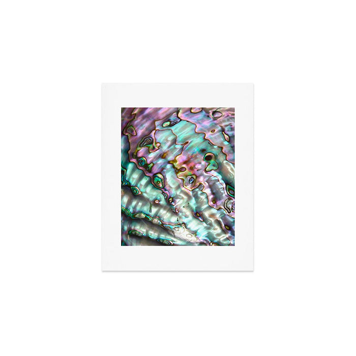 Glowing Cotton Candy Pink & Green Abalone Mother of Pearl Art Print Gallery Image 1