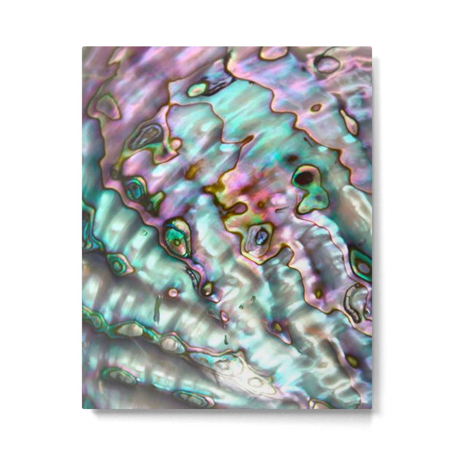 Glowing Cotton Candy Pink & Green Abalone Mother of Pearl Metal Print Gallery Image 4