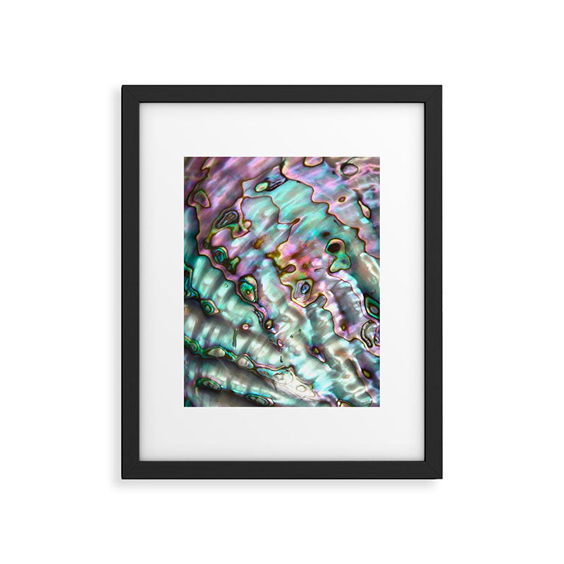 Glowing Cotton Candy Pink & Green Abalone Mother of Pearl Framed Art Print Gallery Image 5