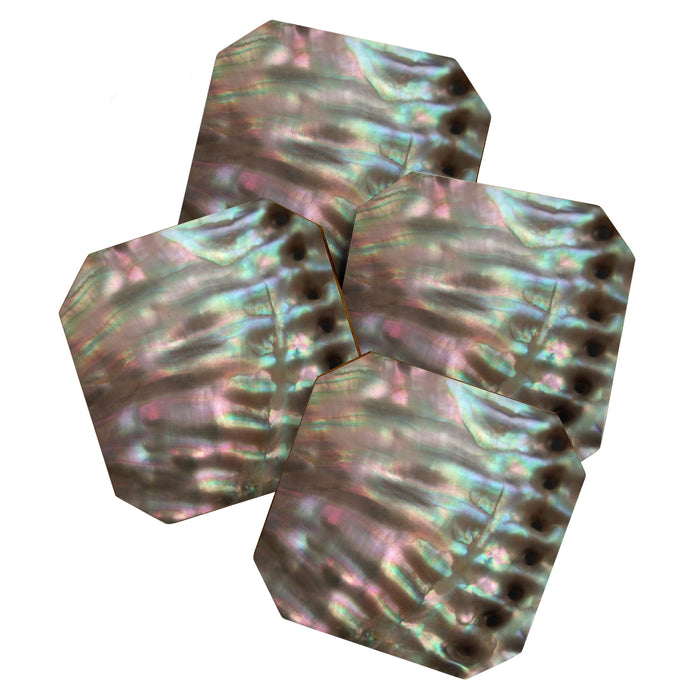 Shimmery Greenish Pink Abalone Mother of Pearl Coaster Gallery Image 1