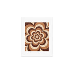 70s Retro Flower Power in Coffee Brown Art Print Gallery Image 1