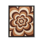70s Retro Flower Power in Coffee Brown Framed Canvas Print Gallery Image 6