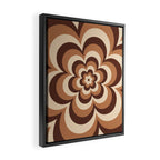 70s Retro Flower Power in Coffee Brown Framed Canvas Print Gallery Image 2