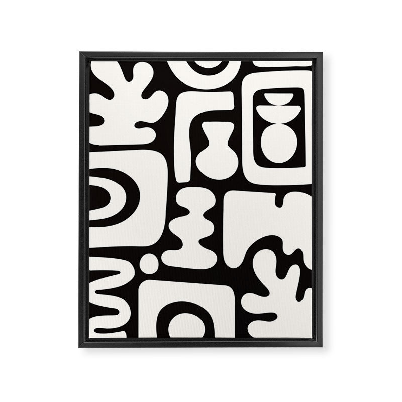 Abstract Black&White Cutouts Framed Canvas Print Gallery Image 6