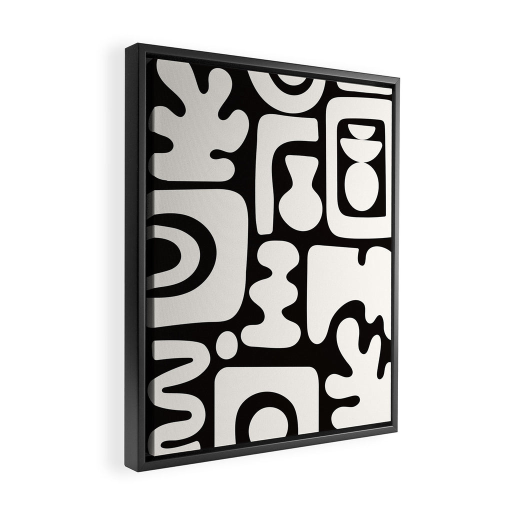 Abstract Black&White Cutouts Framed Canvas Print Gallery Image 2