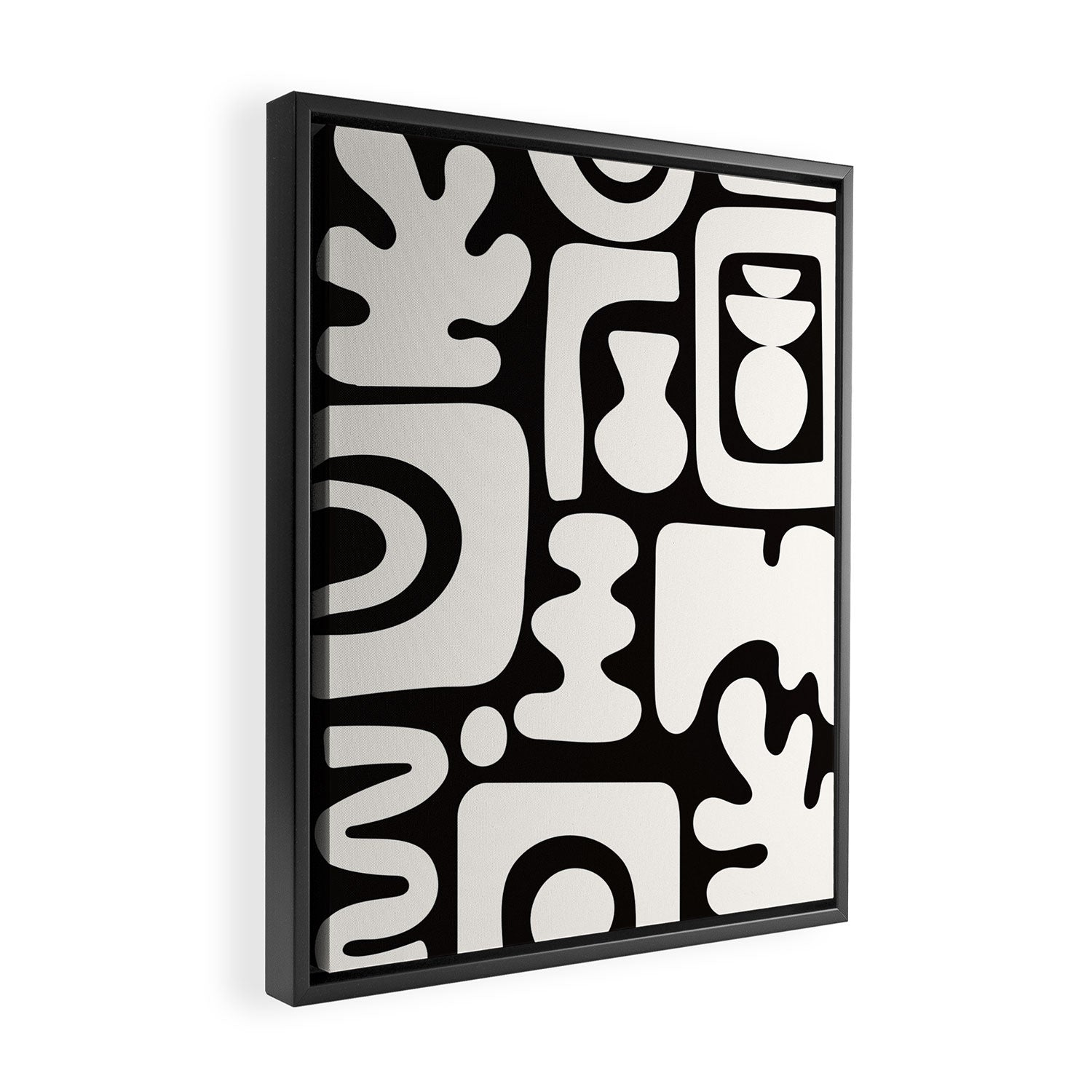 Abstract Black&White Cutouts Framed Canvas Print Gallery Image 2