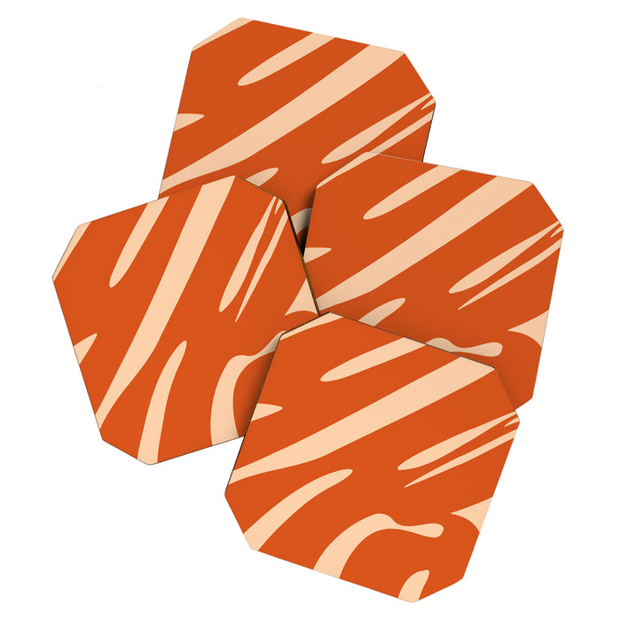 Abstract Composition in Orange & Peach Coaster Gallery Image 1