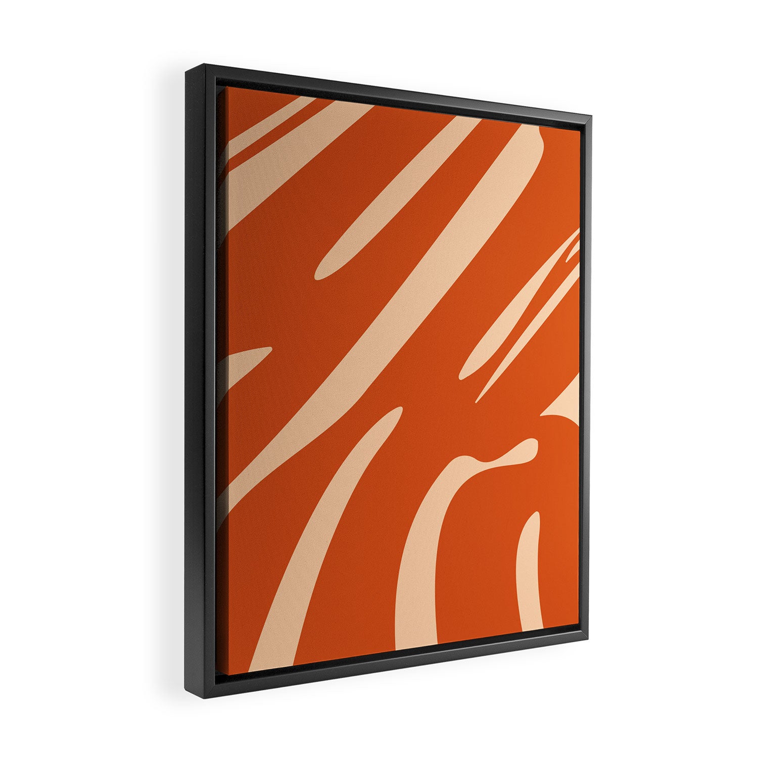 Abstract Composition in Orange & Peach Framed Canvas Print Gallery Image 2