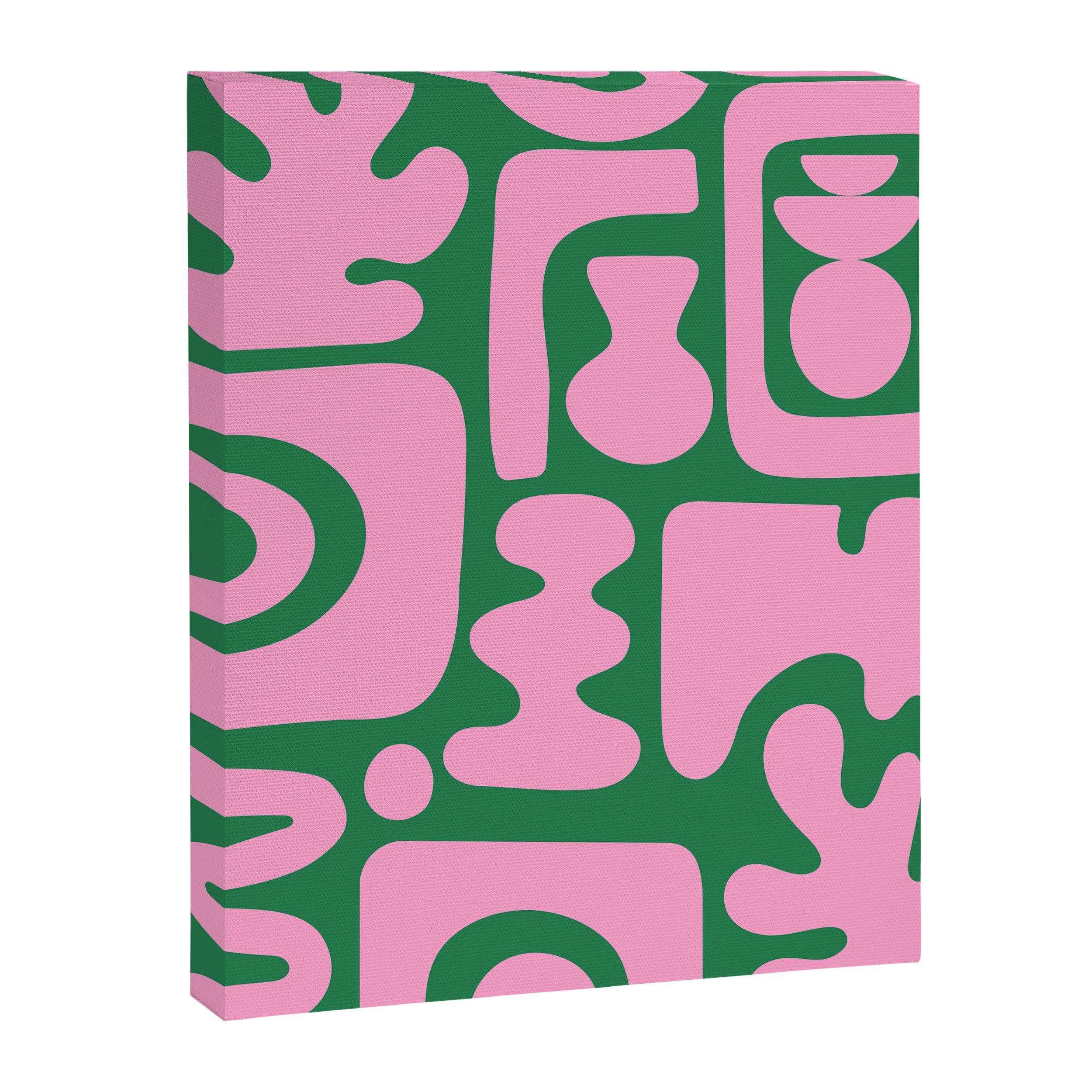 Abstract Green & Pink Decoupage Cutouts Canvas Print Gallery Image 6