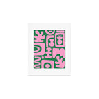 Abstract Green & Pink Decoupage Cutouts Art Print Gallery Image 1